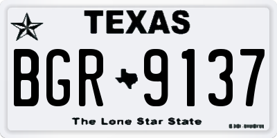 TX license plate BGR9137