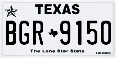 TX license plate BGR9150