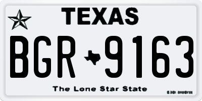 TX license plate BGR9163