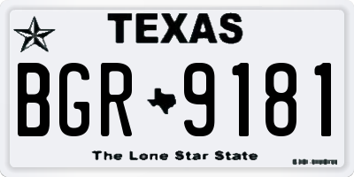 TX license plate BGR9181