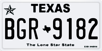 TX license plate BGR9182