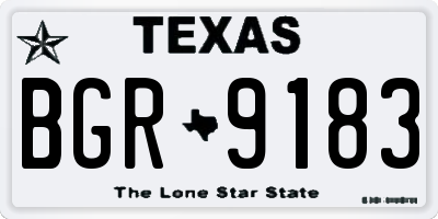 TX license plate BGR9183