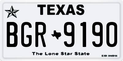 TX license plate BGR9190