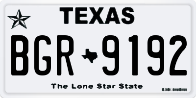 TX license plate BGR9192