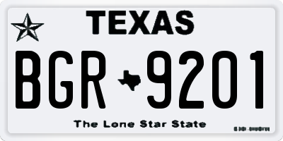 TX license plate BGR9201