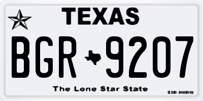 TX license plate BGR9207