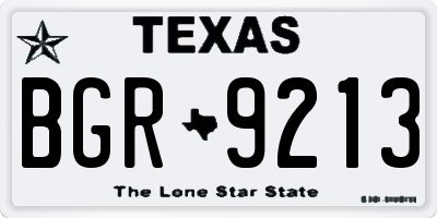 TX license plate BGR9213