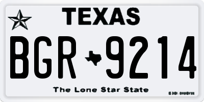 TX license plate BGR9214