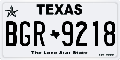 TX license plate BGR9218