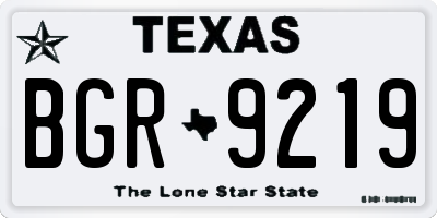 TX license plate BGR9219