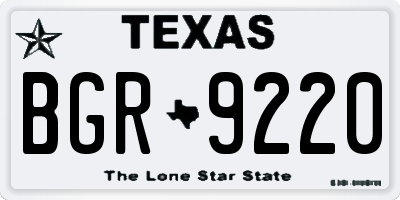 TX license plate BGR9220