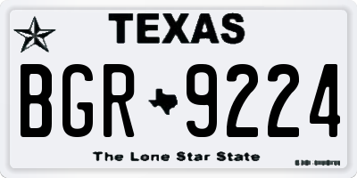 TX license plate BGR9224