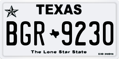 TX license plate BGR9230