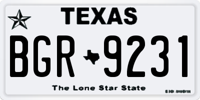 TX license plate BGR9231