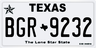 TX license plate BGR9232