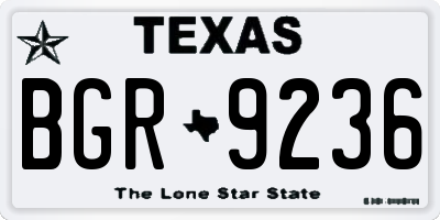 TX license plate BGR9236