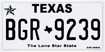 TX license plate BGR9239
