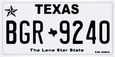 TX license plate BGR9240