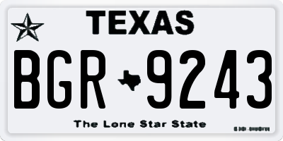 TX license plate BGR9243