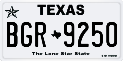 TX license plate BGR9250