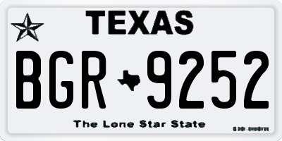 TX license plate BGR9252