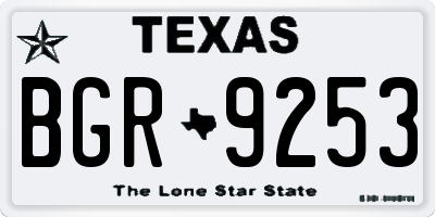 TX license plate BGR9253