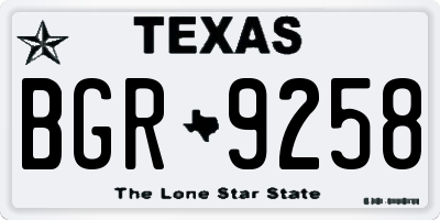 TX license plate BGR9258