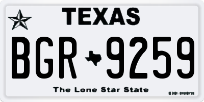 TX license plate BGR9259
