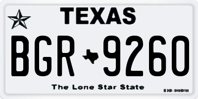 TX license plate BGR9260