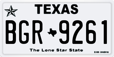 TX license plate BGR9261