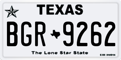TX license plate BGR9262