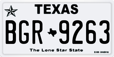 TX license plate BGR9263