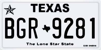 TX license plate BGR9281