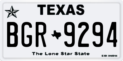 TX license plate BGR9294
