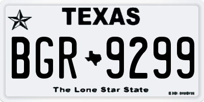 TX license plate BGR9299