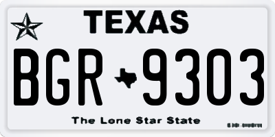 TX license plate BGR9303