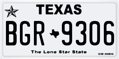 TX license plate BGR9306