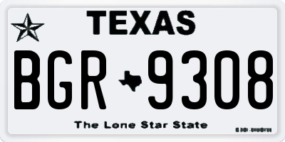 TX license plate BGR9308