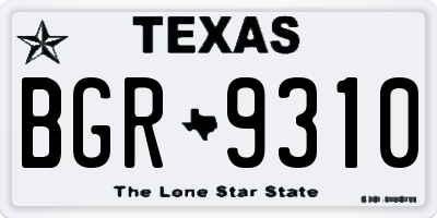 TX license plate BGR9310