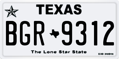 TX license plate BGR9312