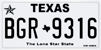 TX license plate BGR9316