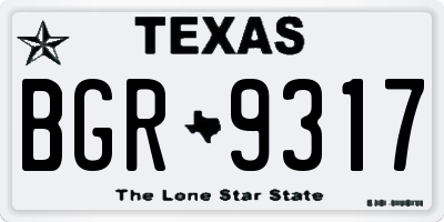 TX license plate BGR9317