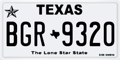 TX license plate BGR9320