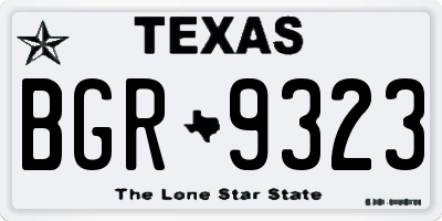 TX license plate BGR9323