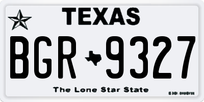 TX license plate BGR9327