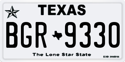 TX license plate BGR9330