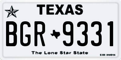 TX license plate BGR9331