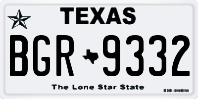 TX license plate BGR9332