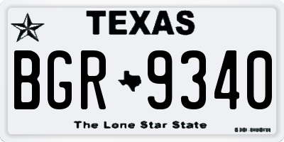 TX license plate BGR9340