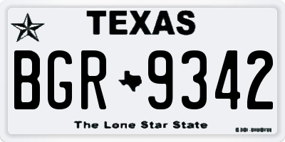 TX license plate BGR9342
